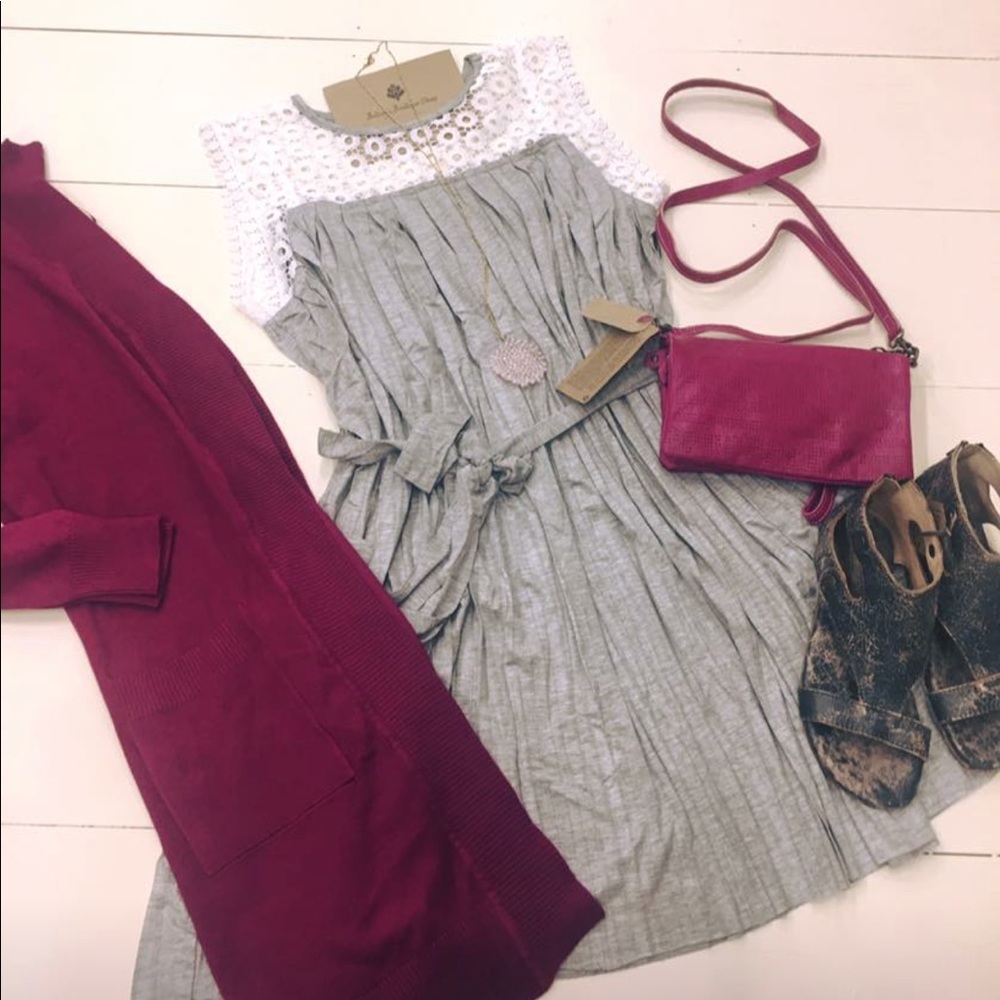 Brand new grey belted dress - Picture 1 of 3